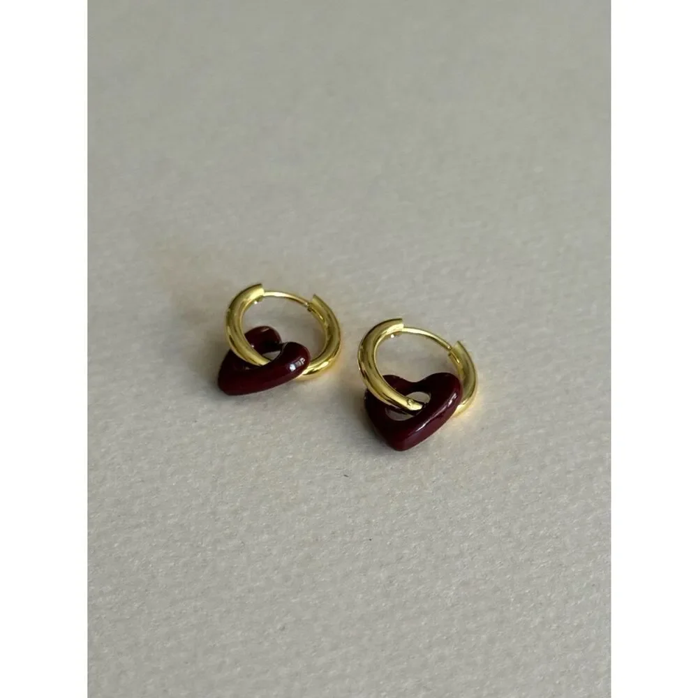 Heart hoop earrings #2671